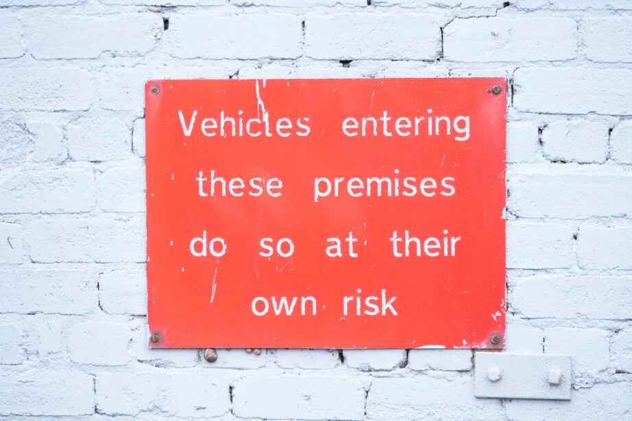 Premises Liability warning sign 