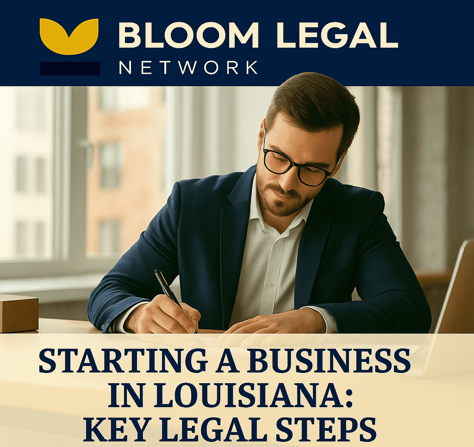 Guidance for Louisiana entrepreneurs on the legal steps to start a business, highlighting Bloom Legal Network’s support for formation, compliance, and ongoing legal needs.