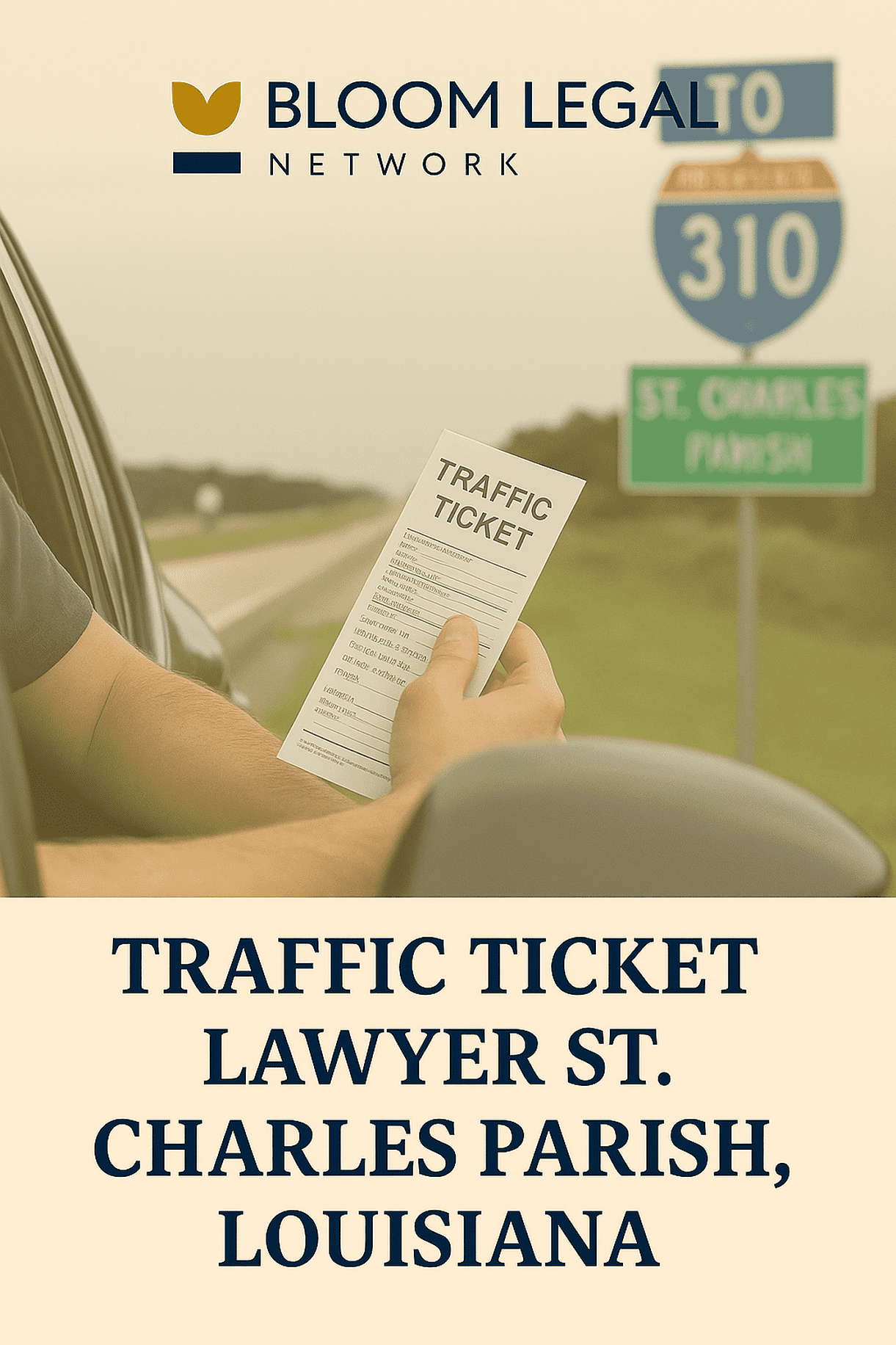 Bloom Legal Network – traffic ticket lawyer services in St. Charles Parish, Louisiana, defending drivers in Hahnville, Destrehan, Luling, and across the parish.